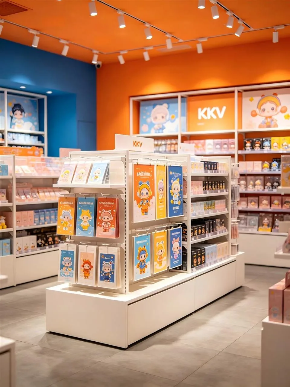 Orange and Blue Toy Corner with Boxed Collectibles